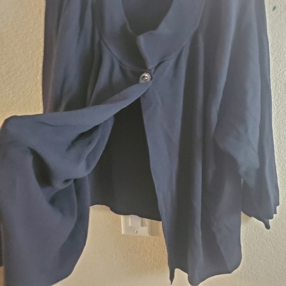 Cable & Gauge 3X Black Button Open Front Cardigan Capsule Casual Shawl Office - Picture 3 of 4